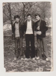 Three Young Men In Turtlenecks Standing Proud Gay Int Vintage Youth Photo - Picture 1 of 1
