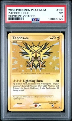 2009 POKEMON PLATINUM SUPREME VICTORS #150 ZAPDOS-HOLO PSA 7 - Image 1 of 2