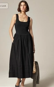 Nwt J. Crew Drop Waist Mixy Dress Womens Size Small  Black - Picture 1 of 8