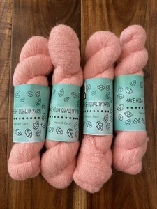 4 Skein Yarn Pink Mohair 200g Total #307 - Picture 1 of 3