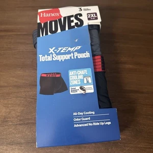 Hanes Moves X Temp Total Support Pouch Boxer Slip Anti Chafe Raffreddamento Uomo 2XL - Foto 1 di 8