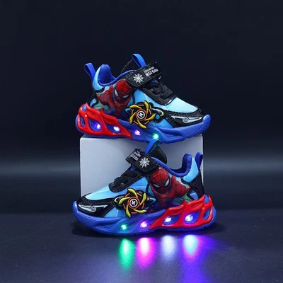 Niños Niños LED Iluminado Araña - Hombre Deportes Confort Zapatos Tenis Luz Intermitente  Foto 1 de 4
