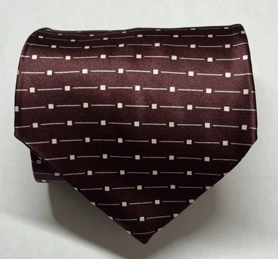 Tommy Hilfiger, Borgoña, Dos Tonos, Punto, Negocios, Corbata Preppy Foto 1 de 4