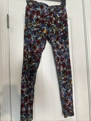TC LuLaRoe Leggings -Multi Color Floral Design Blue Paisley - Image 1 of 4