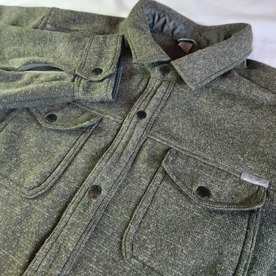 Eddie Bauer Chaqueta de Vellón para Hombres 2XL Verde Camisa Chaqueta Suave Bolsillos con Botones Foto 1 de 4