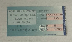 Michael Jackson Bad Tour Konzert Ticket Stub Freedom Hall Louisville 20.03.1988 - Bild 1 von 2