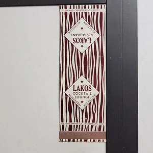Lakos Restaurant Muskegon Michigan Mid Century Woodgrain Design Matchbook - Picture 1 of 3
