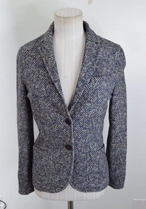 Circolo 1901 Oxford Slim Fit Herringbone Blazer Jacket Women's Size IT 40/US 4 - Picture 1 of 7