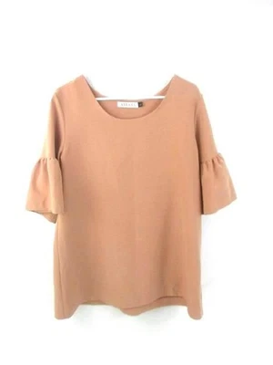 Askari Women's Blouse Mauve Pink Ruffle Bell Sleeve Size L Pre-Owned - Image 1 of 4
