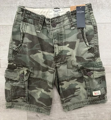 ¡NUEVO CON ETIQUETAS! Pantalones Cortos Carga Abercrombie & Fitch Camuflaje Niños Niños Talla 9/10 Ejército Camuflaje Foto 1 de 4