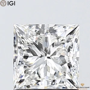 Lab Grown 1.50 CT. CVD Princess Shape Diamond F Color VVS2 Clarity IGI Certified - Picture 1 of 10
