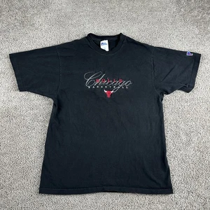 Vintage Chicago Bulls Shirt Mens Large Black NBA Basketball Pro Player 90s - Picture 1 of 10