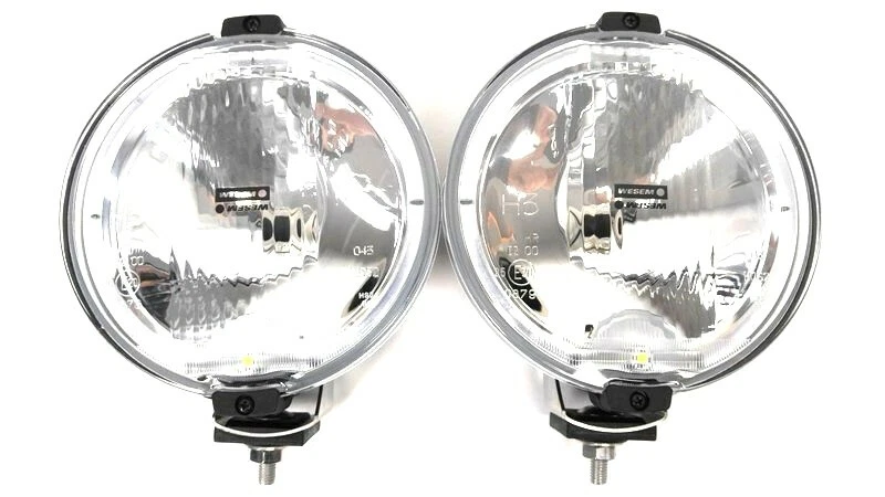 Fernscheinwerfer H3 blau rund LED Ring 24v Positionslicht Zusatzscheinwerfer