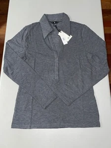 Banana Republic Women's Aleah Wool Blend Polo Top Gray Medium - Picture 1 of 8