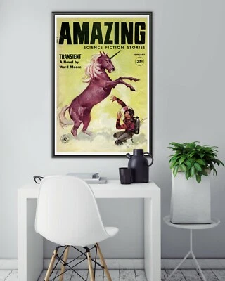AMAZING Science Fiction Stories POSTER! (up to 24 x 36) - 1960 - Space Unicorn - Image 1 of 4