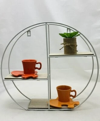 Amadéus lot de deux tasses céramique orange avec soucoupes forme puzzle - Photo 1/4