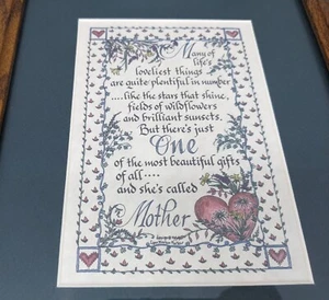 Lynn Norton Parker Creative Calligraphy Framed Print  Mother 1991 - Picture 1 of 7