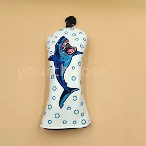 Premium Shark Embroidery Golf Headcover for Driver Fairway Wood Hybrid Club - Picture 1 of 4