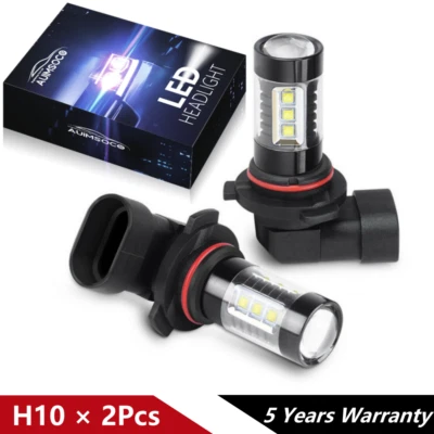 Pair H10 LED Front Fog Light Bulbs Kit 9145 9140 White 12000K Super Bright - Image 1 of 4