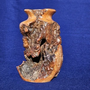 Mid Century modernistische brutalistische gedrehte Gratholzknospenvase 7 1/4 - Bild 1 von 16