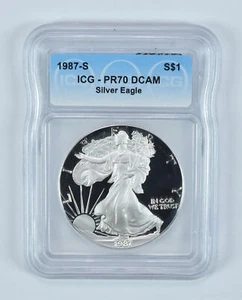 1987-S American Silver Eagle PR70 DCAM ICG - Picture 1 of 5