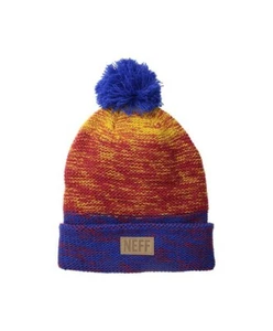 Nuevo Sin Etiquetas NEFF Pom Gorro Desgastado Marino Amarillo Marrón - Imagen 1 de 1