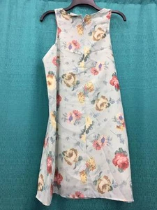 Women's Beach Sleeveless Dress Summer Hawaiian Sundress Tie Back Green Flower - Imagen 1 de 3