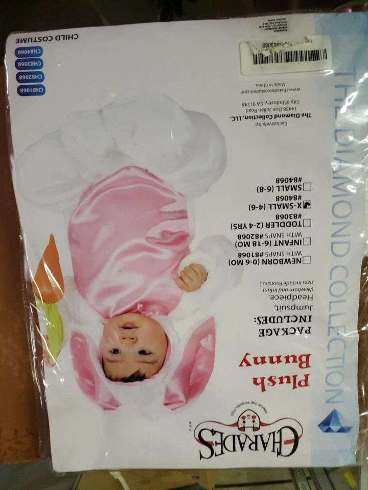 Disfraz de conejito de peluche Charades para niños, Pascua Holween blanco X-pequeño 4-6 Foto 1 de 4