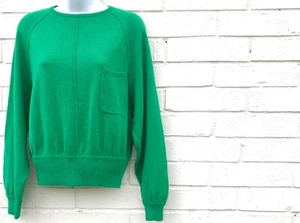 Vintage Liz Claiborne Green Knit Pocket Sweater Top Large - Bild 1 von 5