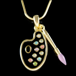 3D Pinsel Farbe Farbpalette ~ mit Swarovski Kristall Artist Kunst Maler - Bild 1 von 4