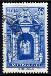 MONACO 1949 25c. Light Blue Palace Gates SG 397 VFU - Picture 1 of 2