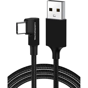 Câble USB C Coudé 90 Degrés Charge Rapide Câble Chargeur USB C 3A Nylon Tressé - Imagen 1 de 2