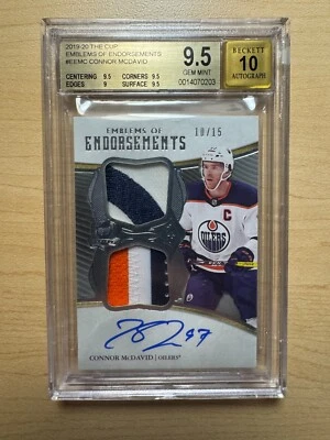 2019 Upper Deck The Cup 康纳·麦克达维德徽章签名/15 BGS 9.5 — 第 1/2 张图片