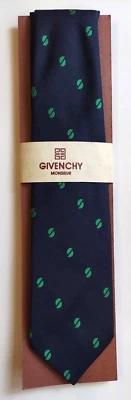 Corbata Givenchy Monsieur vintage nueva sin caja azul marino verde Foto 1 de 4