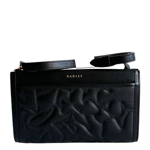 Bolso Bandolera RADLEY Floral Street Stitch Cuero Negro Grande Teléfono Nuevo PVP £109 - Imagen 1 de 5