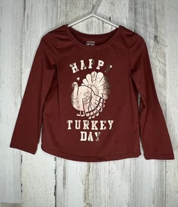 Girls Thanksgiving Shirt 4t Jumping Beans Brown Gold Happy Turkey Day New - Picture 1 of 3