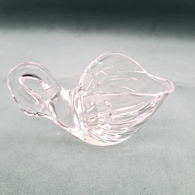 lead crystal Swan glass Cristal d'Arques small trinket bowl 9cm ornament display - Image 1 of 4