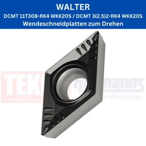 10 x WALTER DCMT 11T308-RK4 WKK20S / DCMT 3(2.5)2-RK4 WKK20S für Stahl & Guss - Picture 1 of 1