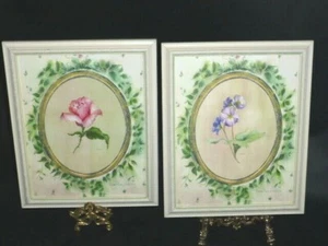 Pr. Blumen Aquarell limitierte Reproduktion Drucke 13"x16" gerahmt, S.Waldron, USA - Bild 1 von 6