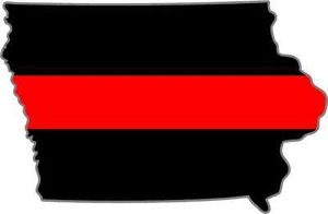 4" Iowa IA State Thin RED Line Firefighter IAFF Fire Company Decal Sticker - Picture 1 of 1