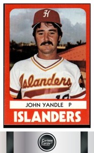 John Yandle 1980 TCMA Hawaii Islanders #12 San Diego Padres