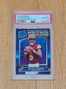 2024 Panini Donruss Jayden Daniels Rated Rookie Retro Rookie Card PSA 10 - Bild 1 von 4