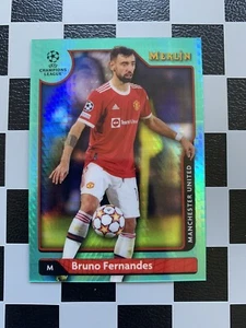 2021-22 Topps Merlin Chrome UCL Bruno Fernandes Aqua Prism Manchester United - Bild 1 von 2