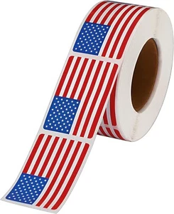 25 American Flag Stickers Teacher Supply USA God Bless 4th of July Patriotic - Picture 1 of 3