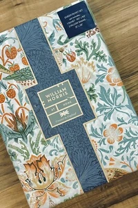 3-Pc William Morris Strawberry Thief Mineral Queen Duvet Set Botanical Birds - Picture 1 of 3