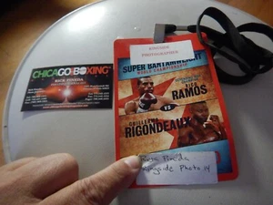 Vintage Las Vegas Palms Boxing press pass Rico Ramos Guillermo Rigondeaux SIGNED - Picture 1 of 7