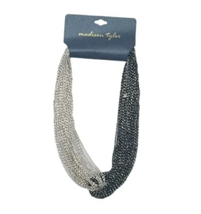 Madison Tyler Multi Strand 2 Tone Metal Color Seed Beads Statement Necklace - Picture 1 of 7