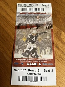 New England Patriots UN-used Preseason Game Ticket vs. Arizona Cardinals 19.08.06 - Bild 1 von 2