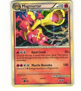 2010 Heavy Play Pokemon Magmortar 2/95 Holo HGSS Unleashed English - Picture 1 of 2