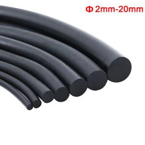 Solid Black Nitrile Rubber Strip O-Ring Cord Oil Water Seal Gasket Dia 2mm-20mm - Picture 1 of 7